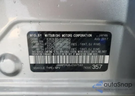 2018 Mitsubishi Outlander Sport Es from USA, damaged, VIN JA4AP3AU6JZ007593